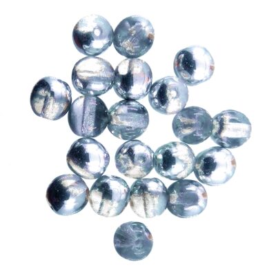 pērle apaļa 6mm (20gab) Crystal Blue vacuum coating