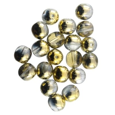 pērle apaļa 6mm (20gab) Crystal Gold vacuum coating