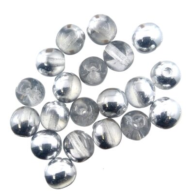 pērle apaļa 6mm (20gab) Crystal Silver vacuum coating