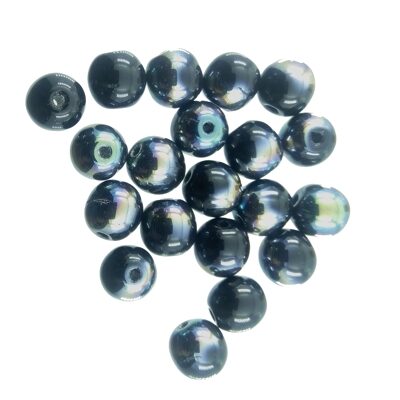 pērle apaļa 6mm (20gab) melnas vakuumpārklātas