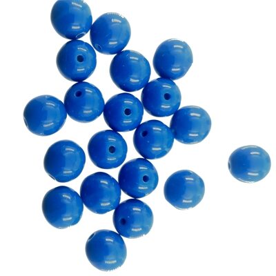 pērle apaļa 6mm (20gab) zila