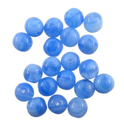 pērle apaļa 6mm (20gab) zila karamele