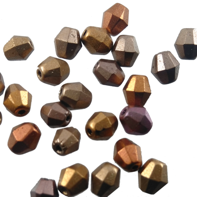 pērle slīpēta /Sun Shape 5mm Metallic Amethyst Gold Iris Matt (24gab) Čehija - c211