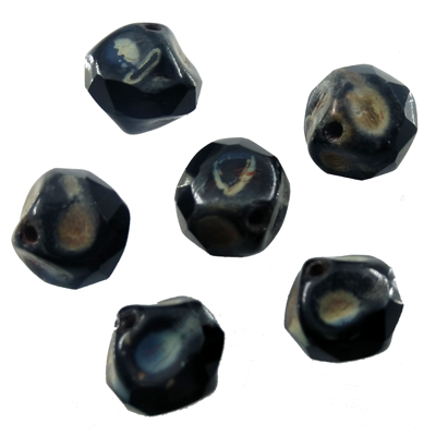 pērle 9mm (6gab) melna pārklāta "Black lustered"