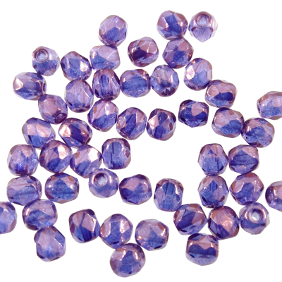 pērle ugunsslīpēta 4mm Purple Vega On Crystal lustered (50gab) Čehija - c188