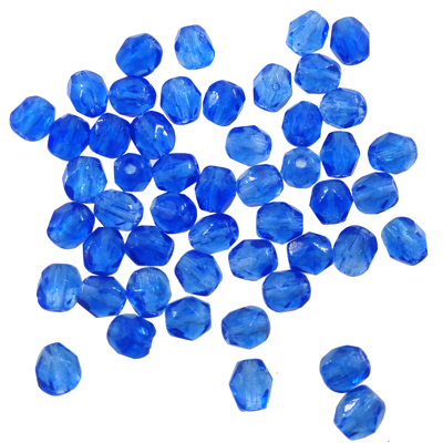 pērle ugunsslīpēta 4mm zila/zila (50gab) Čehija - c199