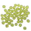 pērle ugunsslīpēta 4mm zaļa caursp. "Olivine" (50gab) Čehija - c202