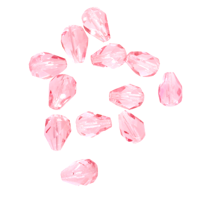 pērle lāse 8x6mm g.rozā "Rosaline" (12gab) Čehija - c210