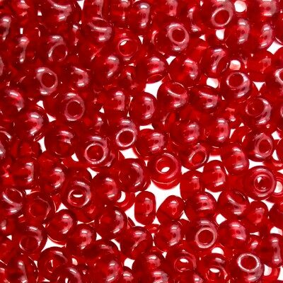 pērlītes N6 granāta sarkanas caurspīdīgas "Garnet" (25g) Čehija - j377