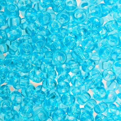 pērlītes N7 g.zilas caursp. "light Aquamarine"  (25g) Čehija - j376