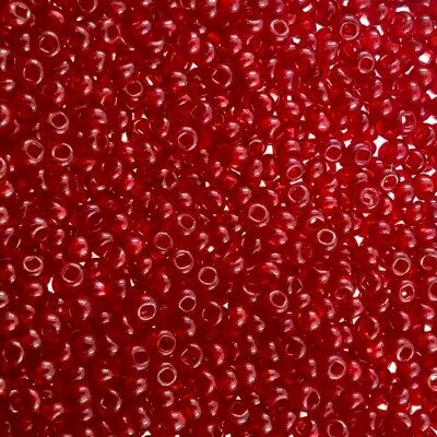 pērlītes N11 granāta sarkanas caurspīdīgas "Garnet" (25g) Čehija - j388