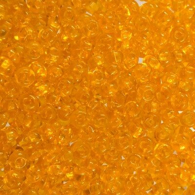 pērlītes N8 oranži dzeltenas caursp. "light Orange" (25g) Čehija - j386