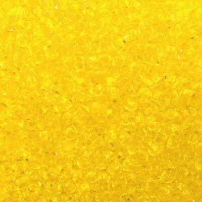 pērlītes N11 dzeltenas caursp. "Yellow" (25g) Čehija - j408