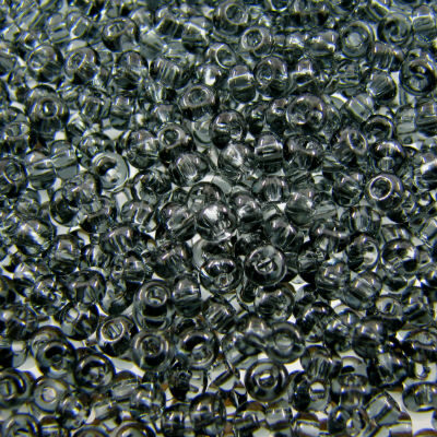 pērlītes N8 caurspīdīgas pelēkas "Black Diamond" (25g) Čehija - j773