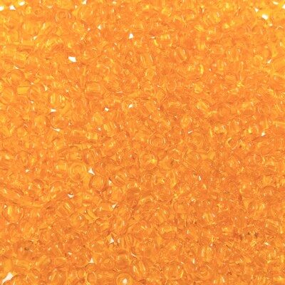 pērlītes N9 oranži dzeltenas caursp. "light Orange" (25g) Čehija - j109
