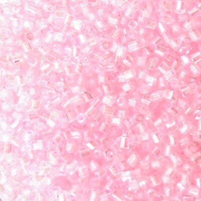 pērlītes N12 g.rozā metāliskas perlamutrīgas 6stūri "Light Pink" (25g) Čehija - j186