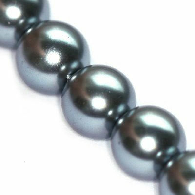 pērle apaļa 6mm grafīta melna (20gab)  - f5088
