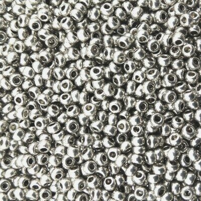 pērlītes N10 sudrabalēkas metāliskas "Gray Sol-metallic" (25g) Čehija - j001