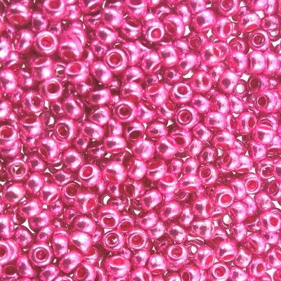 pērlītes N9 rozā metāliskas "Rose Metallic" (25g) Čehija - j013