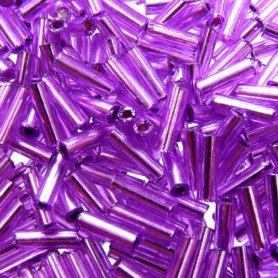 pērlītes trubiņas 7mm violetas ar spoguli "Purple" (25g) Čehija - j1190