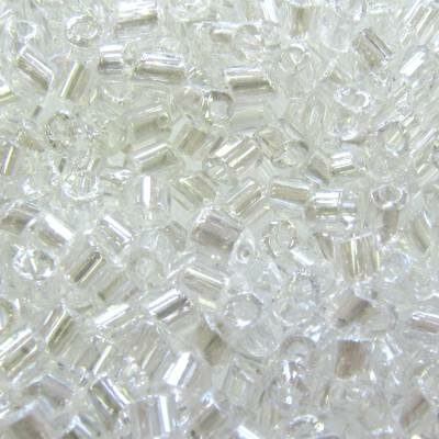 pērlītes trubiņas /=/ 3mm caurspīdīgas pārklātas "Crystal Sfinx" (25g) Čehija - j1192