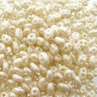 pērlītes TWIN 2.5x5mm krēmkrāsas perlam. "Cream Shell" (25g) Čehija - j2074