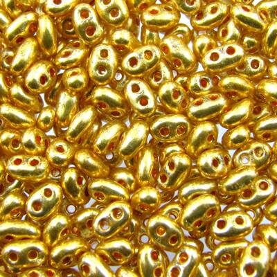 pērlītes TWIN 2.5x5mm zelta "Gold" (25g) Čehija - j2079