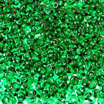 pērlītes N8 ekscentriskas t.zaļas caursp. "Chrysolite eccentric" (25g) Čehija - j1301