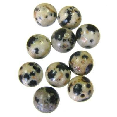 pērle apaļa 6mm Dalmatian (10gab)