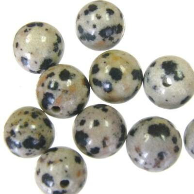 pērle apaļa 8mm Dalmatian (10gab) - k572