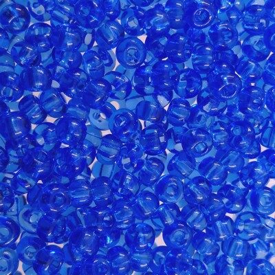 pērlītes N6 zilas caursp. "Sapphire" (25g) Čehija - j066