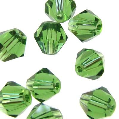 pērle konuss slīpēta 6mm (10gab) zaļa "Emerald"