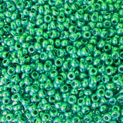 pērlītes N10 zaļas metāliskas "Green Metallic" (25g) Čehija - j1348