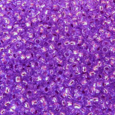 pērlītes N10 violetas ar spoguli "Purple silver lined" (25g) Čehija - j1372