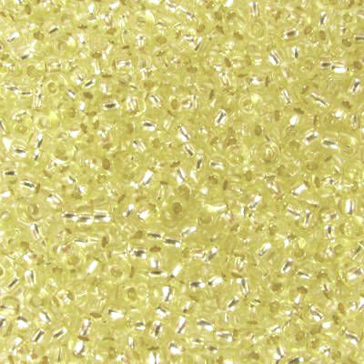 pērlītes N10 g.dzeltenas ar spoguli "Light Yellow silver lined dyed" (25g) Čehija - j1355