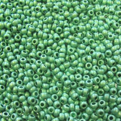 pērlītes N10 tirkīza zaļas metāliskas matētas "Turquoise Green metallic matt" (25g) Čehija - j1383