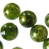 pērle apaļa 10mm polimēra zaļa marmorīga (10gab) - f7775