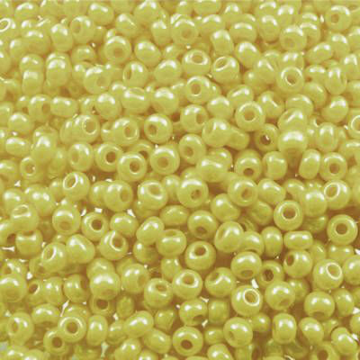 pērlītes N9 sinepju dzeltenas pārklātas "Mustard Yellow lustered" (25g) Čehija - j1459