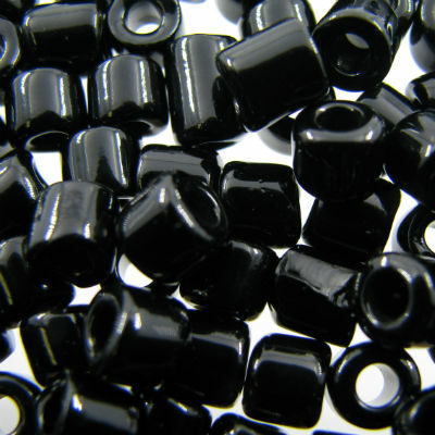 pērlītes  cilindri 6mm melnas "Black" (25g) Čehija - j1505