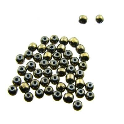 pērle apaļa 2mm (50gab) Golden Pyrite - k954