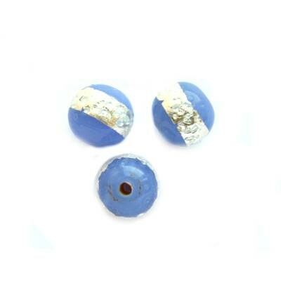 pērle apaļa 10mm zila ar sudrabu (Indija) - b035