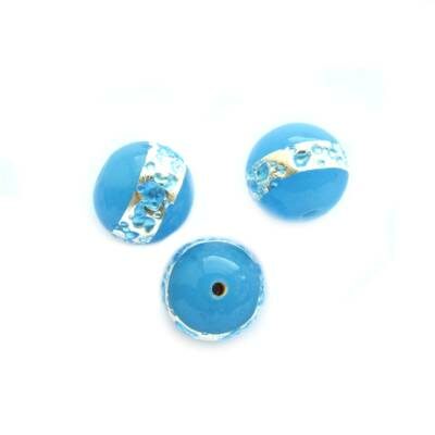 pērle apaļa 10mm g.zila ar sudrabu (Indija) - b036