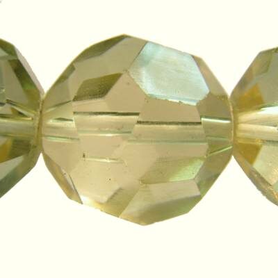 pērle stikla slīpēta 12mm 10gab g.dzeltena (Indija) - b060