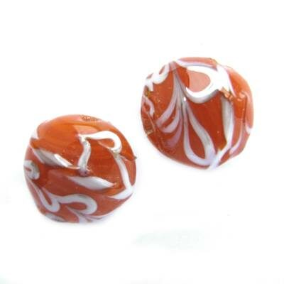 -40% pērle tablete 15mm t.oranža ar līknēm (Indija) - b107