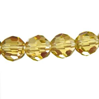 pērle stikla slīpēta 8mm 10gab dzeltenas (Indija) - b198