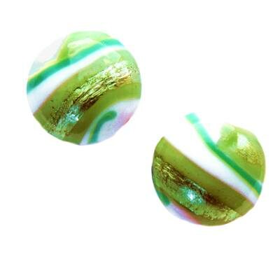 -60% pērle tablete 17mm zaļa ar sudrabu (Indija) - b203-795