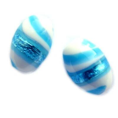 -60% pērle ovāla 12x18mm g.zila ar sudrabu  (Indija) - b204-793