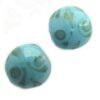 -60% pērle tablete d18x10mm zila ar ornamentu (Indija) - b208-6