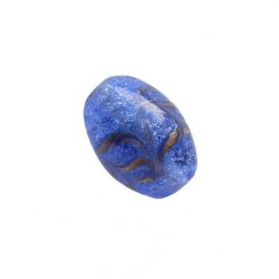 -60% pērle ovāla 18x12mm "Sudraba mākonis" (Indija) zila - b279-4