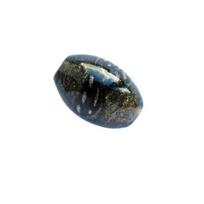 -60% pērle ovāla 18x12mm "Sudraba mākonis" (Indija) melna - b279-7